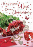 An evocative anniversary card scene unfolds like a lovingly arranged still life on a softly shimmering surface, reminiscent of an elegant Maida Vale living room prepared for a special evening. A lush arrangement of red roses stretches dramatically across the composition, each blossom packed with velvety petals in a deep, romantic shade of crimson that seems to glow where the light touches. The blooms are nestled among delicate greenery-slender leaves and gentle fronds-that cradle the roses and add a sense of movement, as if a fresh bouquet has been carefully laid down just moments ago. Below and around this floral focal point rests a collection of intimate treasures: a heart-shaped locket, its metal surface catching tiny glints of light; a strand of dainty pearls laid in a gentle curve; and jewel-like adornments that echo the sparkle of streetlights along nearby Elgin Avenue. A softly folded envelope lies partly hidden, hinting at a handwritten love letter or anniversary message tucked inside. Scattered hearts glimmer across the design, joined by the delicate image of a single butterfly mid-flutter, suggesting both magic and the lightness of shared joy. The palette is rich with passionate reds and soft blush tones, deepening into subtle shadows that create depth and warmth. The overall impression is one of tenderness and renewed promises, the kind of romantic gesture a couple in Maida Vale might exchange after another year of shared memories and quiet celebrations at home.